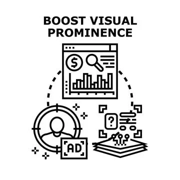 Boosting visual prominence marketing strategy concept Stock Illustration