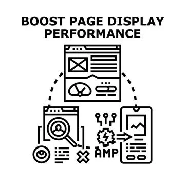Boosting web page display performance concept icon Stock Illustration
