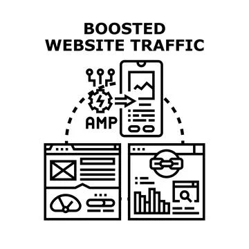 Boosting website traffic with digital marketing optimization Ilustración de archivo