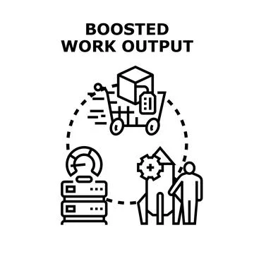 Boosting work output and performance with optimized workflow Stock Illustration