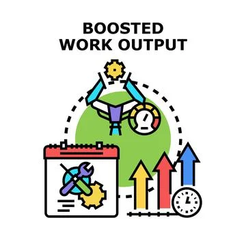 Boosting work output efficiency and productivity growth Stock Illustration
