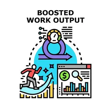 Boosting work output productivity with agile process Stock Illustration