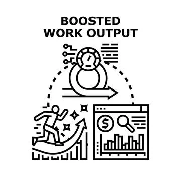 Boosting work output productivity with agile process Stock Illustration