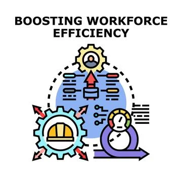 Boosting workforce efficiency managing business development strategy Stock Illustration