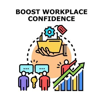 Boosting workplace confidence concept vector illustration Stock Illustration