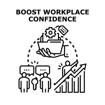 Boosting workplace confidence concept vector illustration Stock Illustration