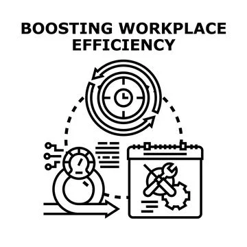 Boosting workplace efficiency and business management processes Stock Illustration