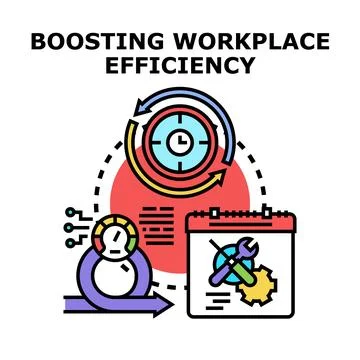 Boosting workplace efficiency and business management processes Stock Illustration