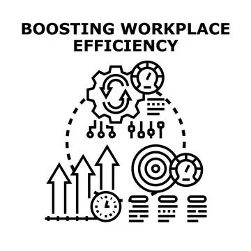Boosting workplace efficiency and productivity with business strategy Stock Illustration