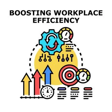 Boosting workplace efficiency and productivity with business strategy Stock Illustration