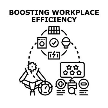 Boosting workplace efficiency optimizing business processes Stock Illustration