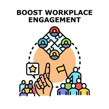 Boosting workplace engagement teamwork and collaboration concept Stock Illustration
