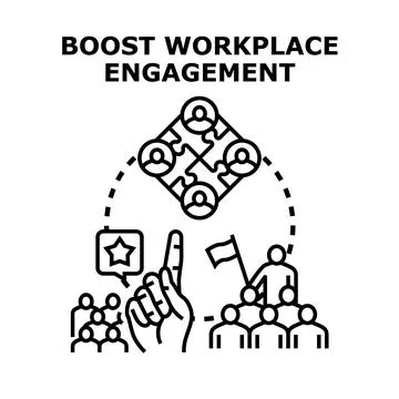Boosting workplace engagement teamwork and collaboration concept Stock Illustration