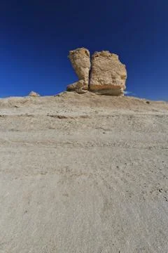 Boot and block shaped yardangs-wind eroded rock surfaces. Qaidam basin-CN 0575 Stock-Fotos