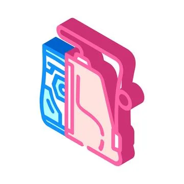 Boot bag snowboard isometric icon vector illustration Stock Illustration