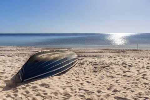 Boot on the beach 스톡 사진