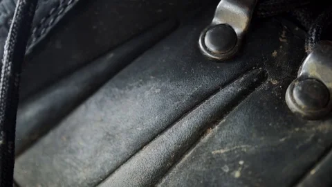 Boot buckle in extreme close up stock footage Stock Footage 78616612