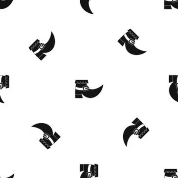 Boot with buckle pattern seamless black Ilustração Stock
