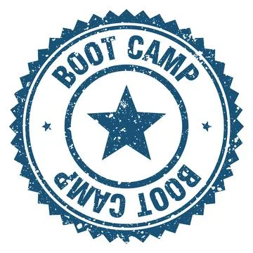 Boot camp blue grunge round stamp. boot camp stamp Stock Illustration