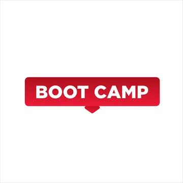 Boot camp button, sign, label, icon. Boot camp speech bubble. Illustrazione stock