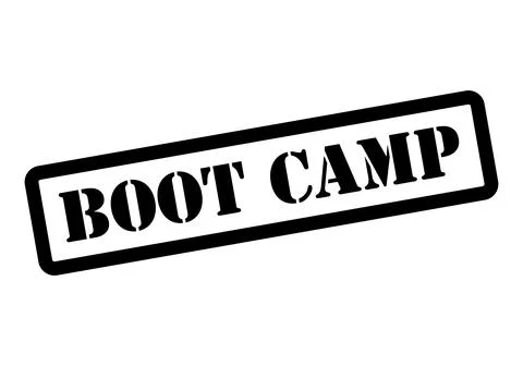 Boot camp stamp symbol, label sticker sign button, text banner vector illustr Stock Illustration