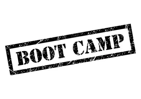 Boot camp stamp symbol, label sticker sign button, text banner vector illustr Stock Illustration
