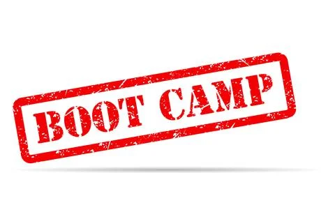 Boot camp stamp symbol shadow, label sticker sign button, text banner vector 库存插图