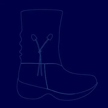Boot contour isolated on blue. Vector illustration Illustrazione stock