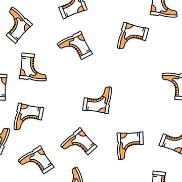 Boot factory product vector seamless pattern Illustrazione stock