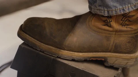 Boot on feed pedal for TIG Welding Stock-Footage 103339103