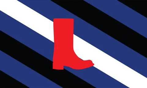 Boot fetish flag vector illustration. LGBTQ+ community. Illustrazione stock