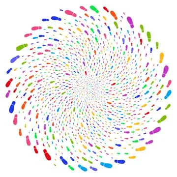 Boot Footprint Spiral Spin Illustrazione stock