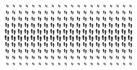 Boot Footprints Shape Halftone Pattern Stock Illustration