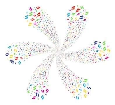 Boot Footprints Twirl Bang Illustrazione stock