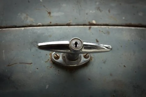 A Boot Handle of a Classic Austin 40 Car built in 1946. Stock Photos