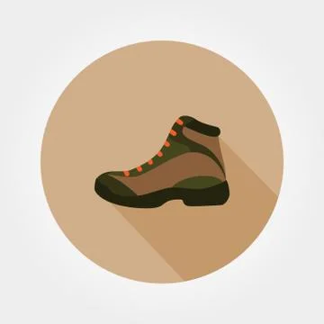 Boot. Icon. Flat. Stock Illustration
