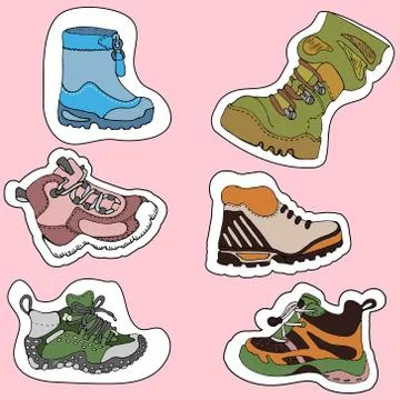 Boot icon in sticker color style.Vector illustration. Stock Illustration