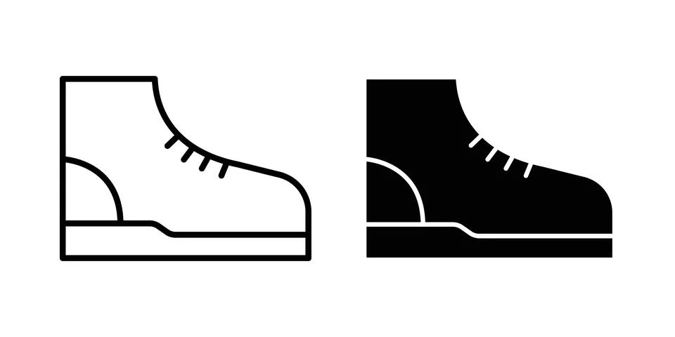 Boot icon symbol. Flat and Stroke Vector illustration イラスト素材