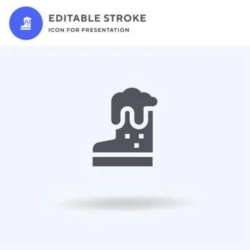 Boot icon vector, filled flat sign, solid pictogram isolated on white, logo i Illustrazione stock