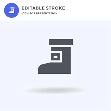 Boot icon vector, filled flat sign, solid pictogram isolated on white, logo Illustrazione stock