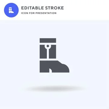 Boot icon vector, filled flat sign, solid pictogram isolated on white, logo Illustrazione stock