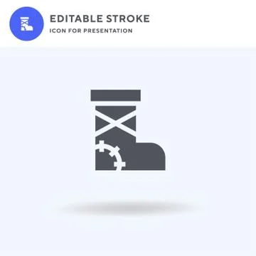 Boot icon vector, filled flat sign, solid pictogram isolated on white, logo Illustrazione stock