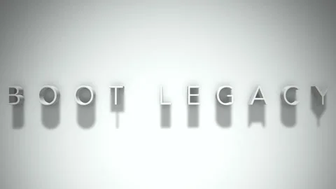 Boot Legacy 3D title animation with shadows on a white background Stock Footage 296539693