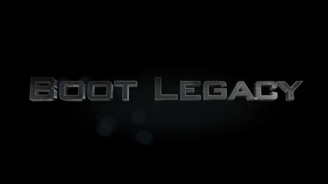 Boot Legacy title 3D metal text on black alpha channel background Stock Footage 301066412