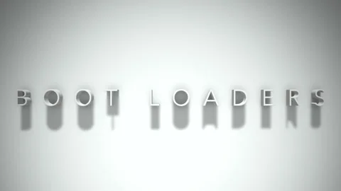 Boot loaders 3D title animation white text on a white background Stock Footage 299369659