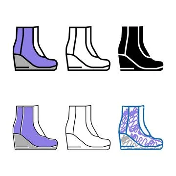Boot model color multipack icon vector color Ilustração Stock