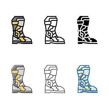 Boot motorcycle stylized color icon vector Stock Illustration