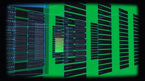 On boot panels appearing in transparent void view dropping meter pulsing showing Stock-Footage 329548262