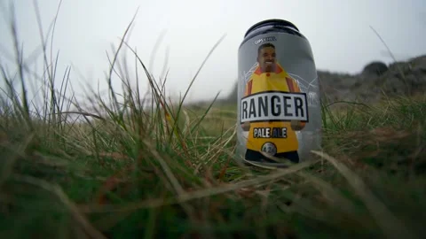The boot of a person crushing a beer can Video stock 162380375