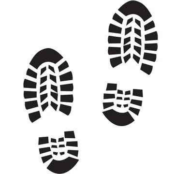 Boot print icon on white background. shoe print sign. footprint symbol. Stock Illustration
